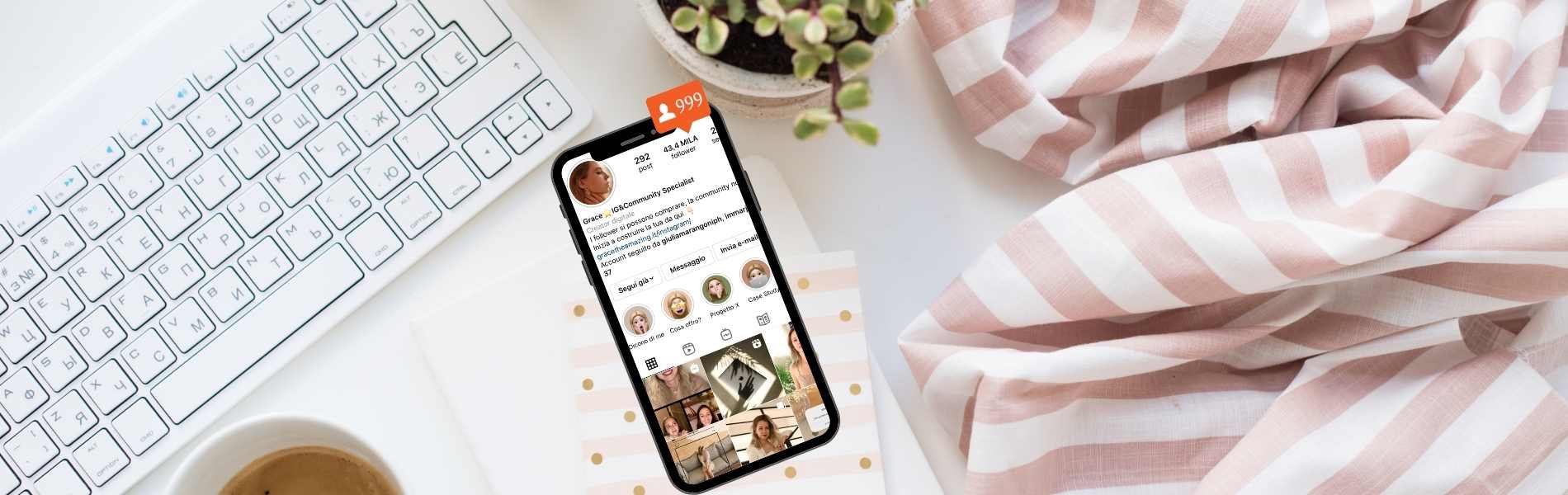 Profilo instagram in cui aumentano i follower